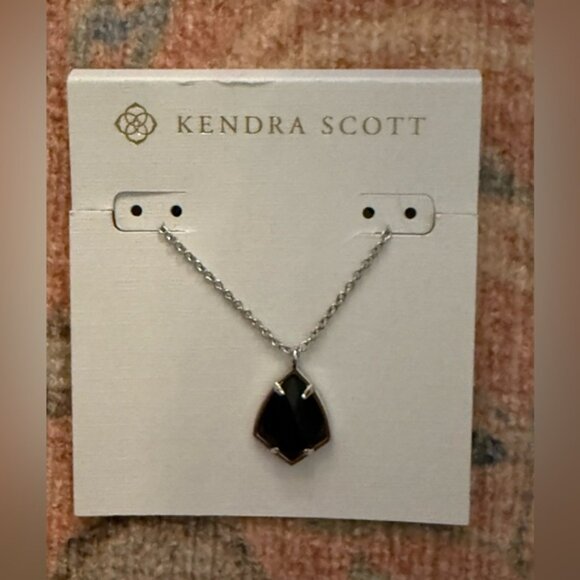 Kendra Scott 'Cory' Black/Silver Semiprecious Stone Pendant Necklace - Picture 3 of 7